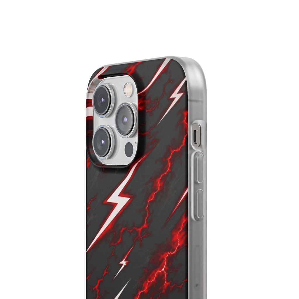 Phone Case — Red Lightning Bolt Storm Flexi Case