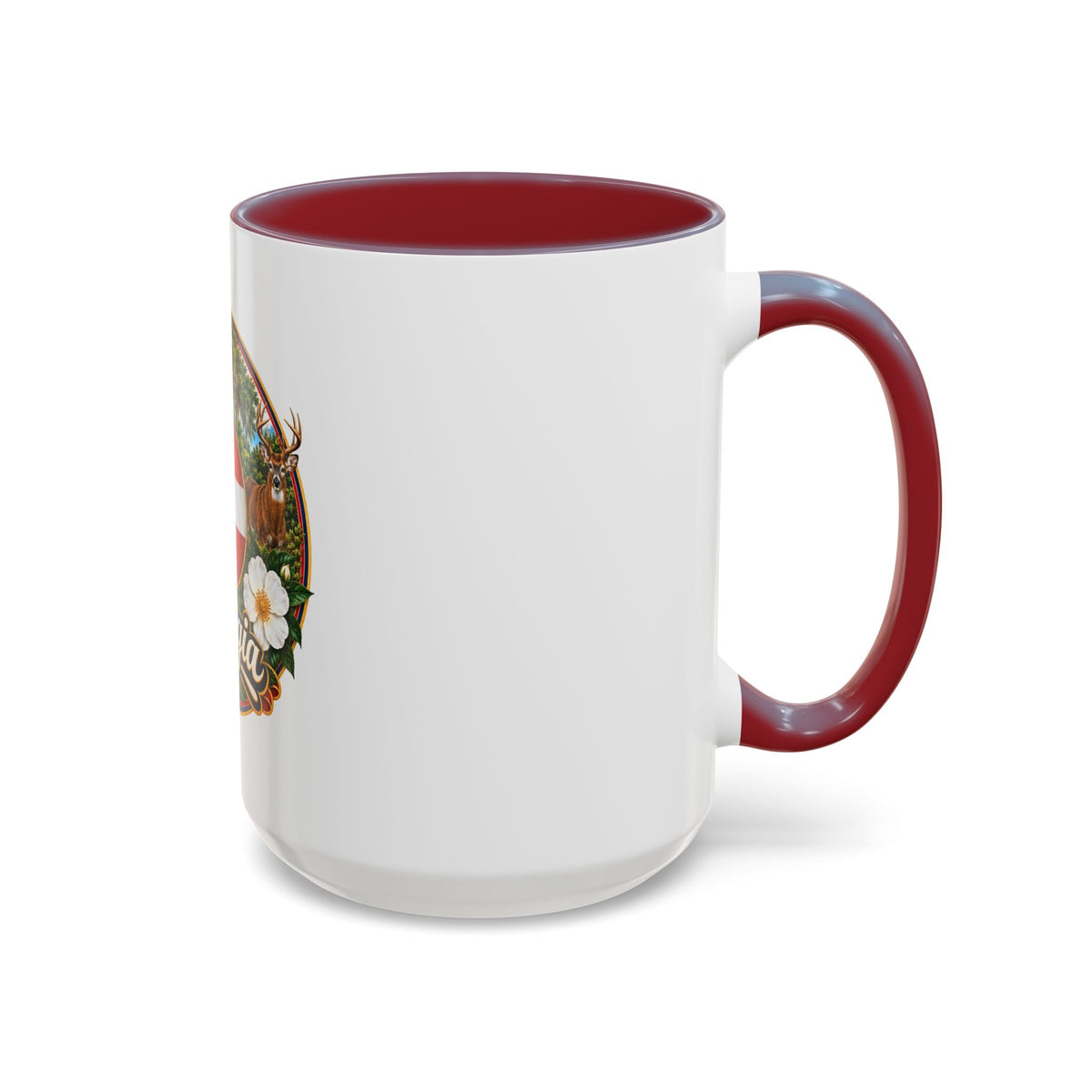 Georgia State Emblem Coffee Mug – Peach, Magnolia & Outdoors Souvenir (11/15oz)