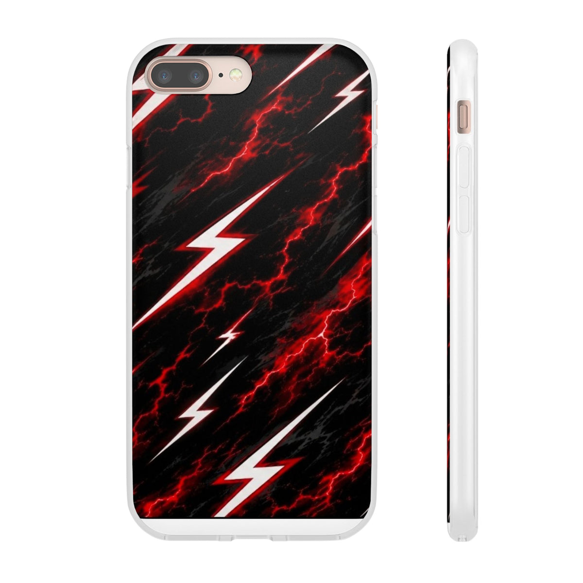 Phone Case — Red Lightning Bolt Storm Flexi Case
