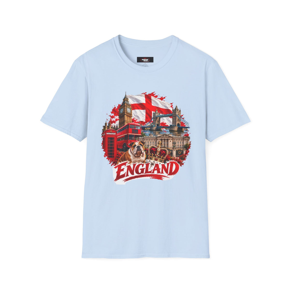 England Collage T‑Shirt — London Icons & St. George’s Flag Design