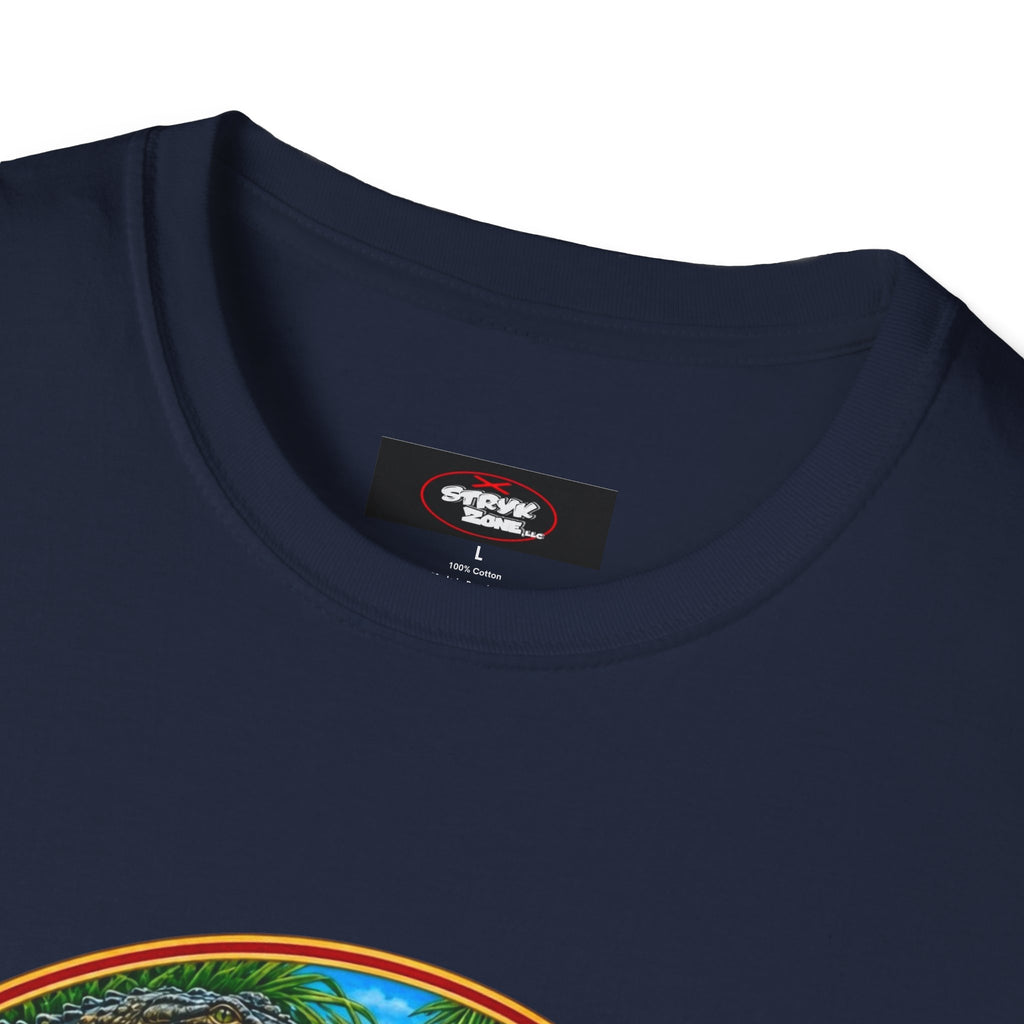 Florida Vintage Lifesaver T-Shirt — Flamingo, Oranges & Ocean Graphic
