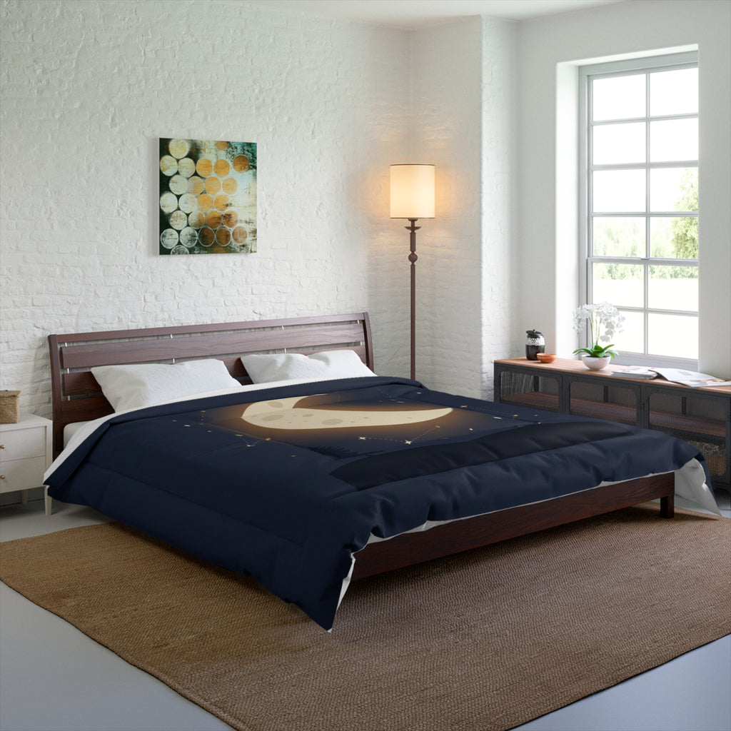 Moonlit Night Comforter — Cozy Crescent Moon Bedding for Bedroom