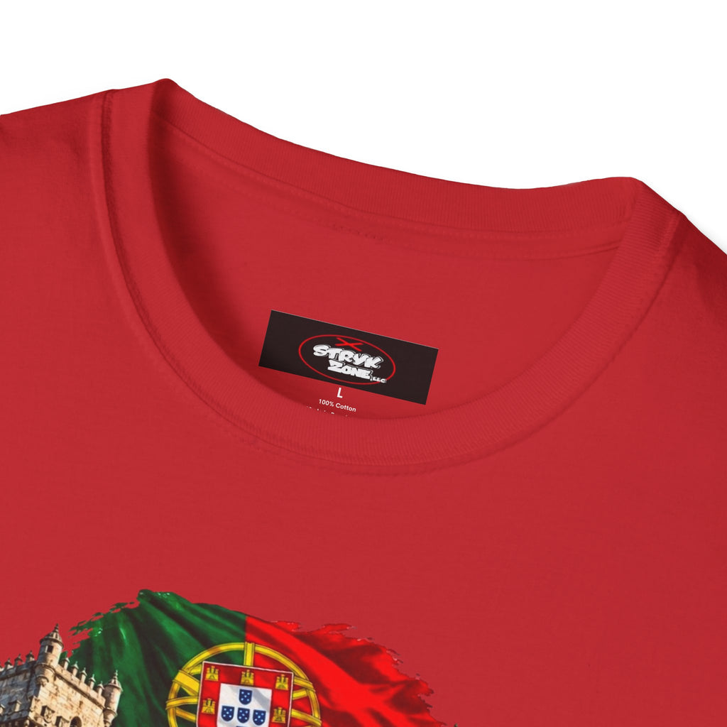 Portugal Travel T-Shirt — Vintage Lisbon Landmarks & Azulejo Heart Design
