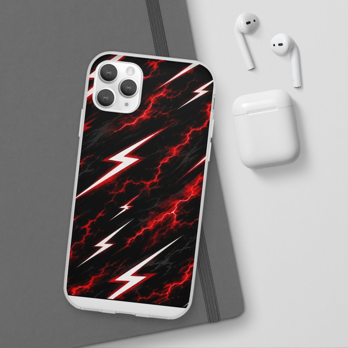 Phone Case — Red Lightning Bolt Storm Flexi Case