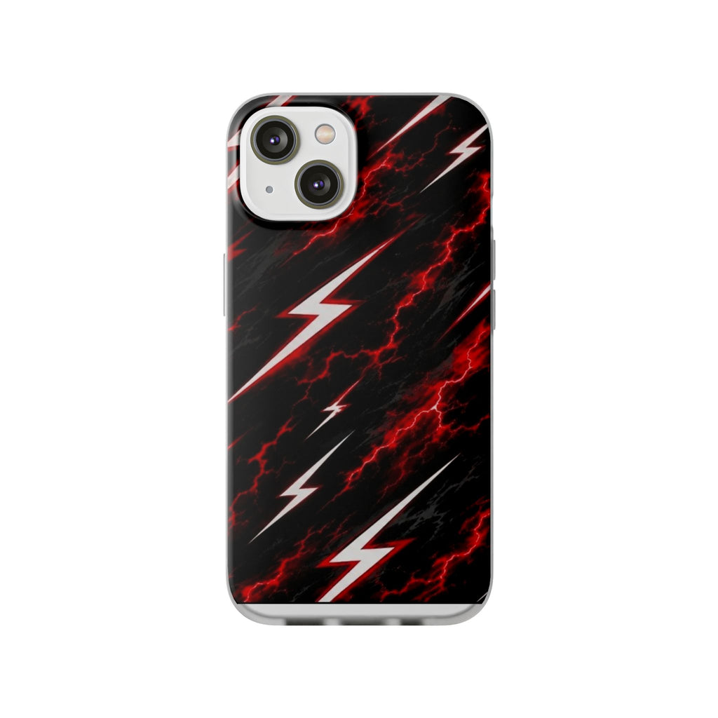Phone Case — Red Lightning Bolt Storm Flexi Case