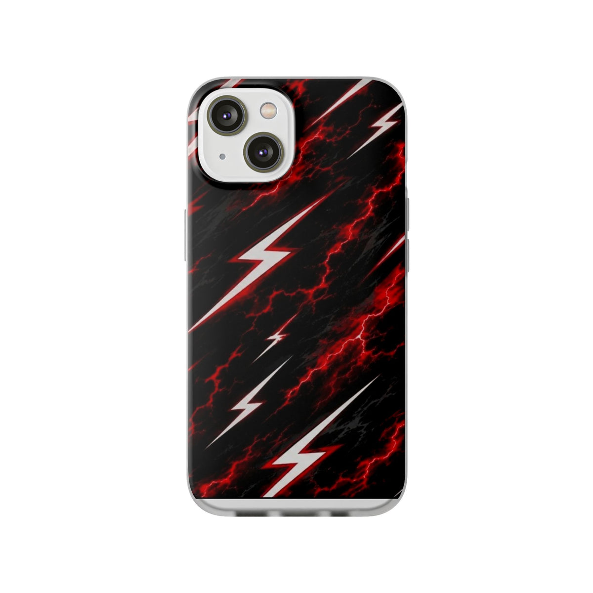 Phone Case — Red Lightning Bolt Storm Flexi Case