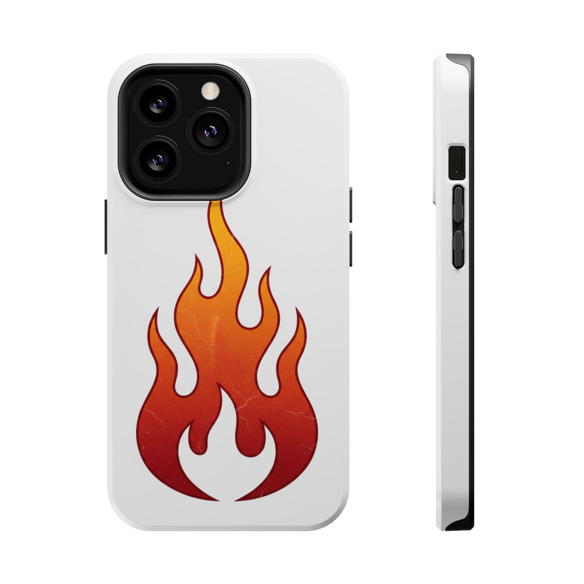 Flame Graphic Phone Case — Magnetic Impact‑Resistant Protective Cover