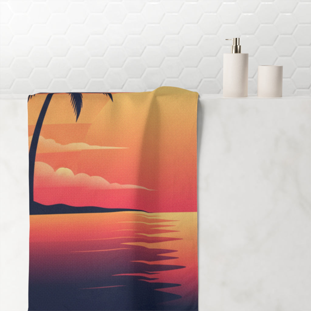 Sunset Beach Towel — Beautiful Sunset Print Mink-Cotton Towel
