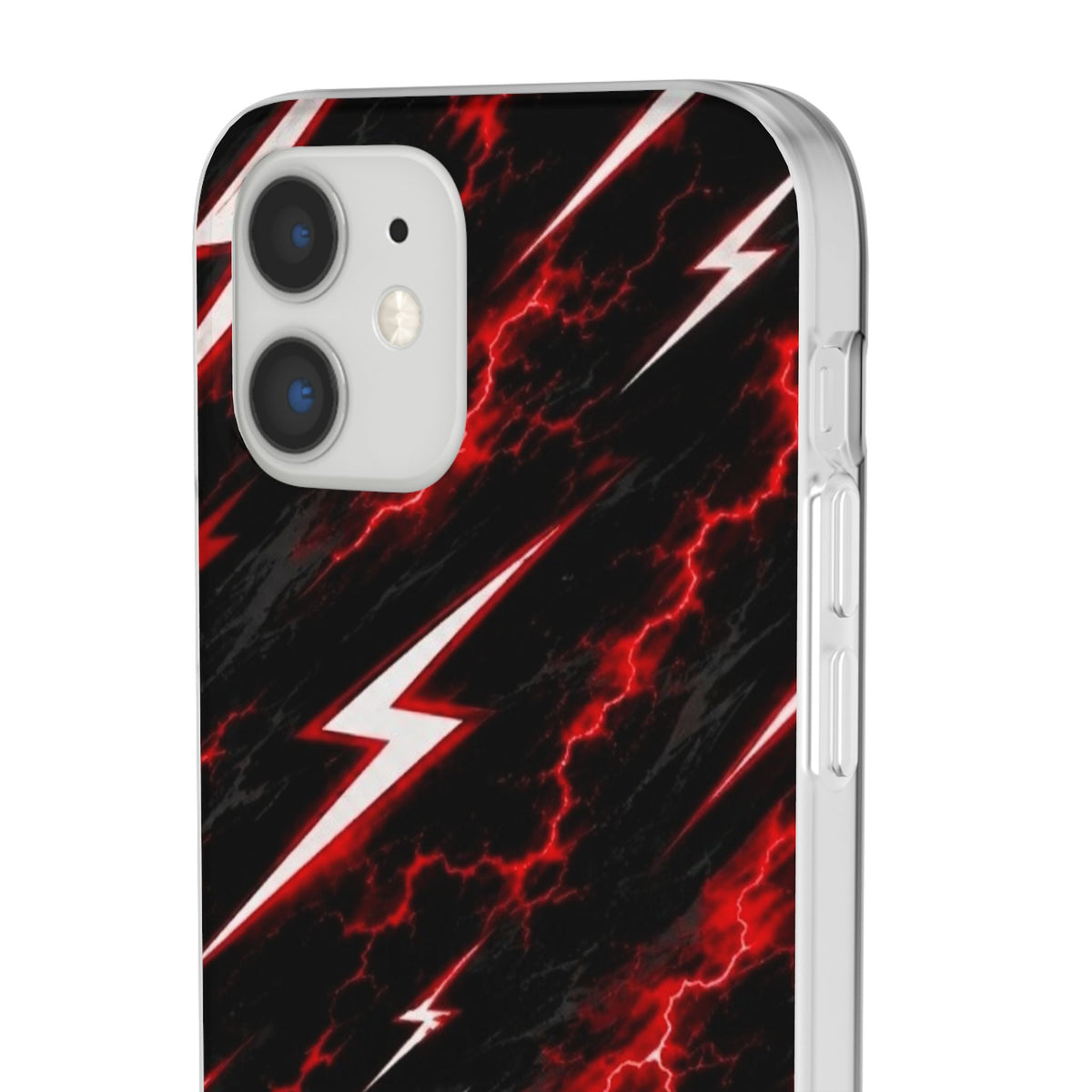 Phone Case — Red Lightning Bolt Storm Flexi Case