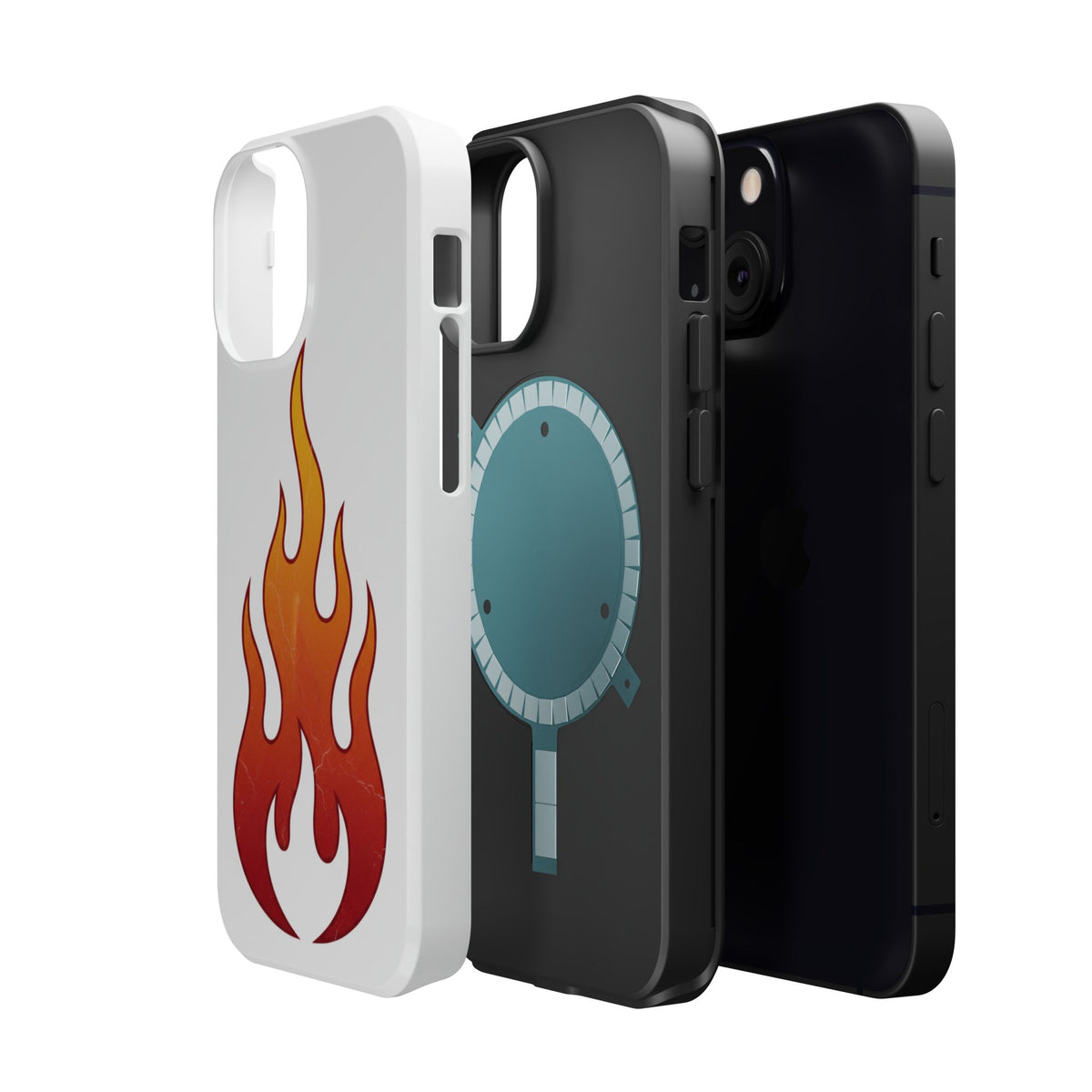 Flame Graphic Phone Case — Magnetic Impact‑Resistant Protective Cover