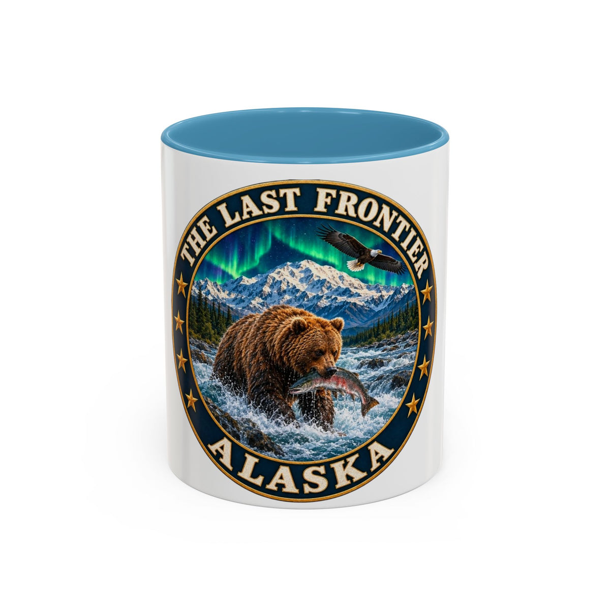 Alaska The Last Frontier Mug — Bear & Northern Lights Coffee Cup (11/15oz)