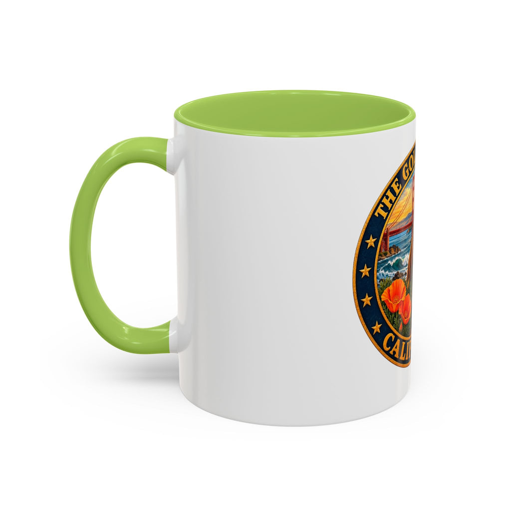 California Golden State Coffee Mug — Bear, Golden Gate & Poppies Accent Mug