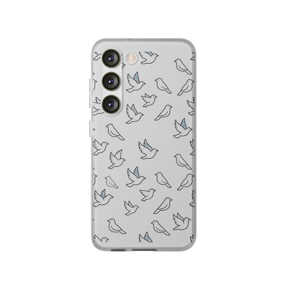 Dove Pattern Flexi Phone Case — Minimal White Bird Protective Case