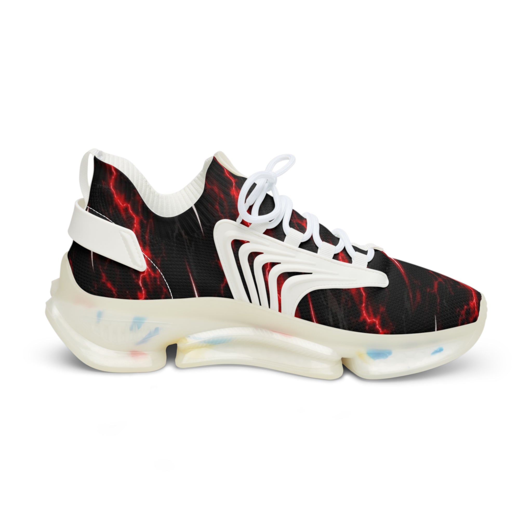 Men's Lightning Mesh Sneakers — Red Electric Graphic Athletic Shoes