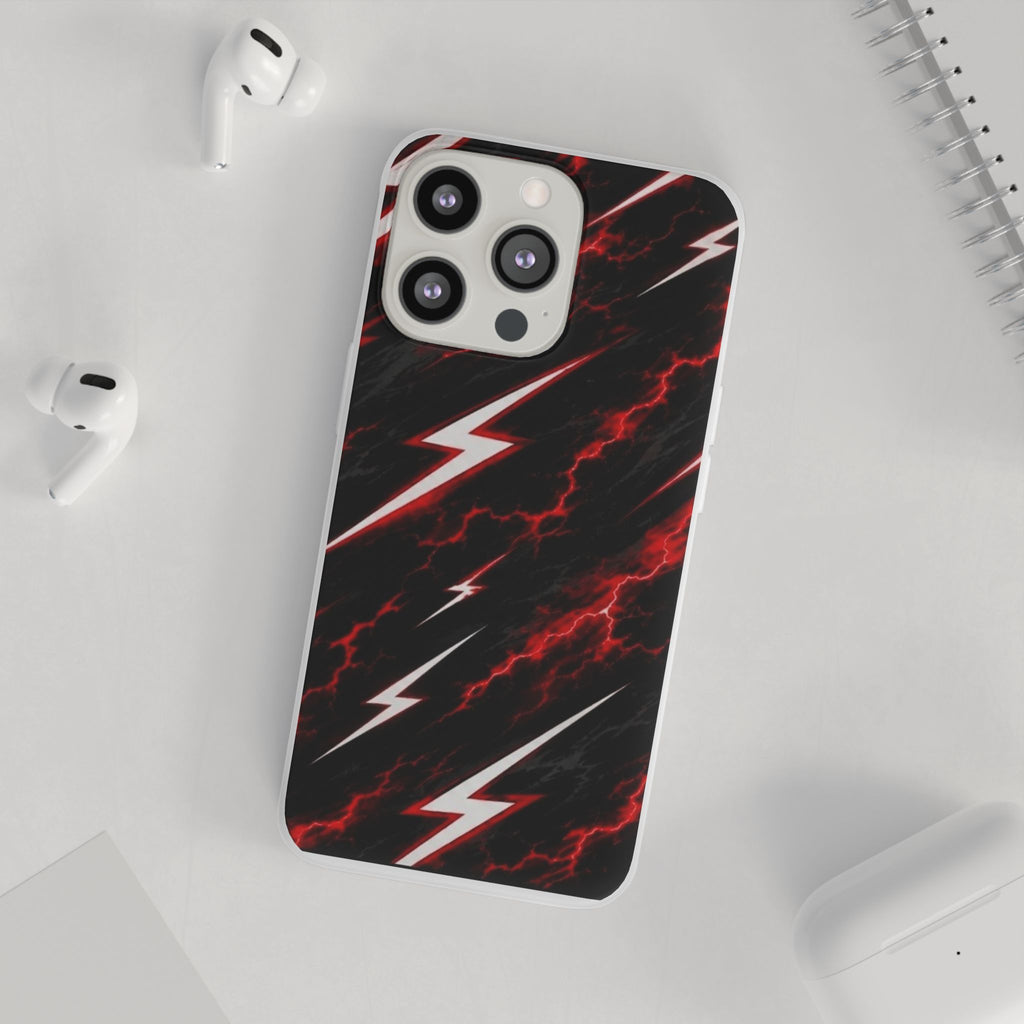 Phone Case — Red Lightning Bolt Storm Flexi Case
