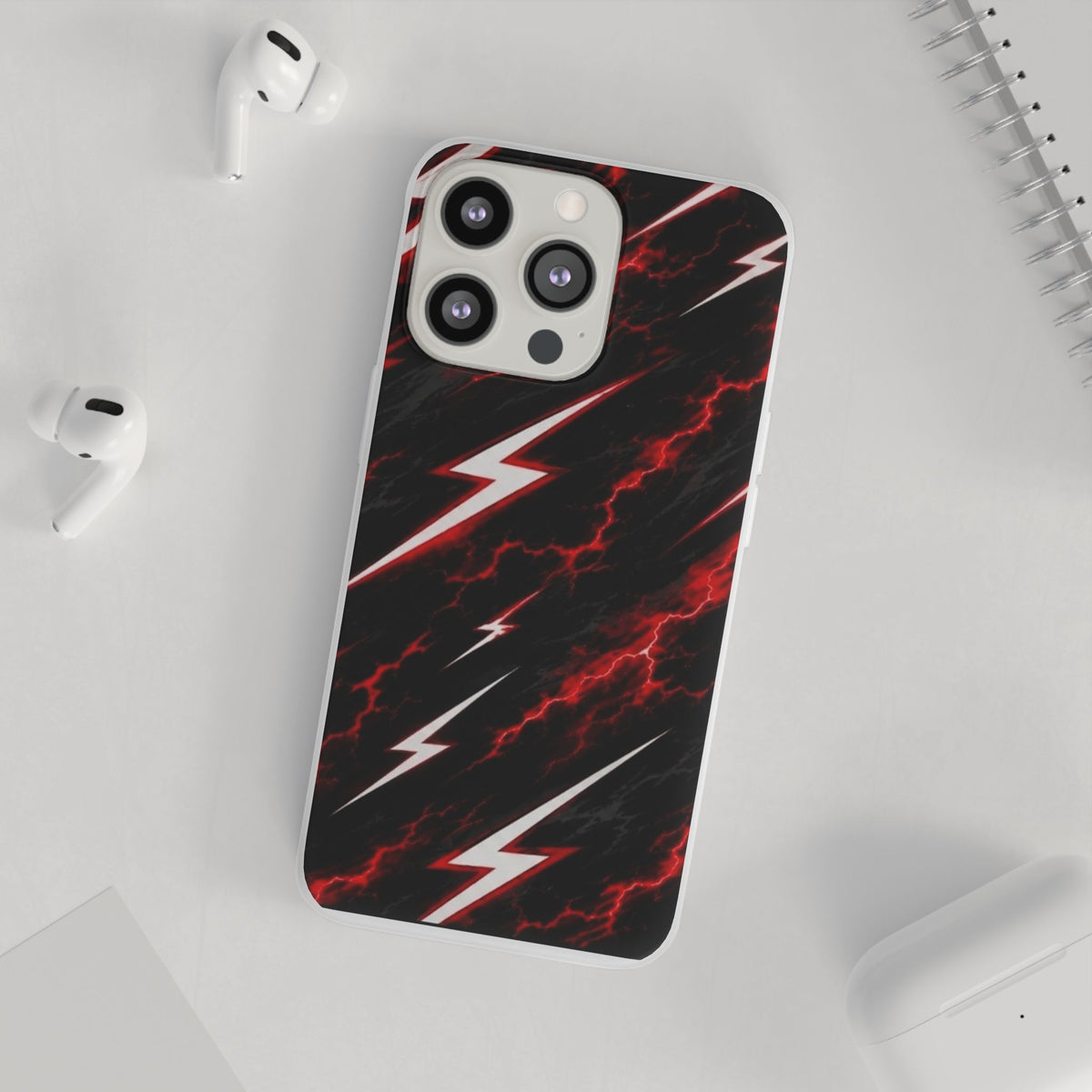 Phone Case — Red Lightning Bolt Storm Flexi Case