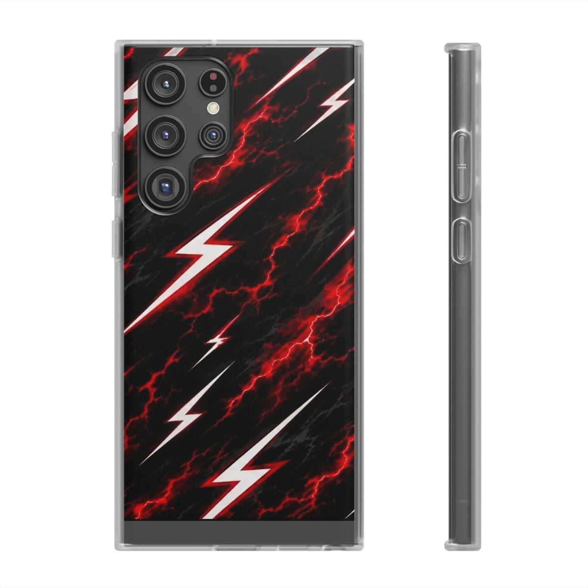 Phone Case — Red Lightning Bolt Storm Flexi Case