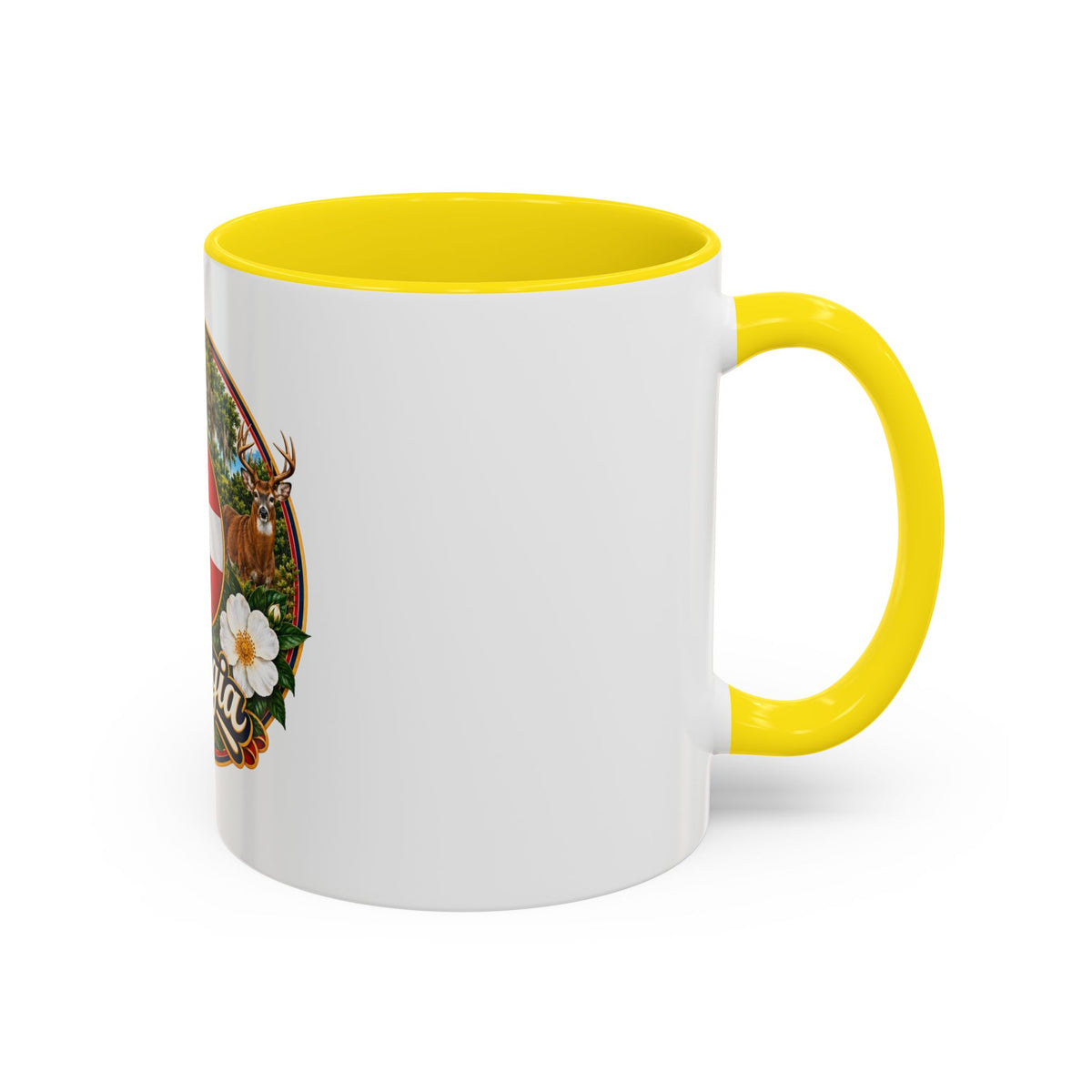 Georgia State Emblem Coffee Mug – Peach, Magnolia & Outdoors Souvenir (11/15oz)
