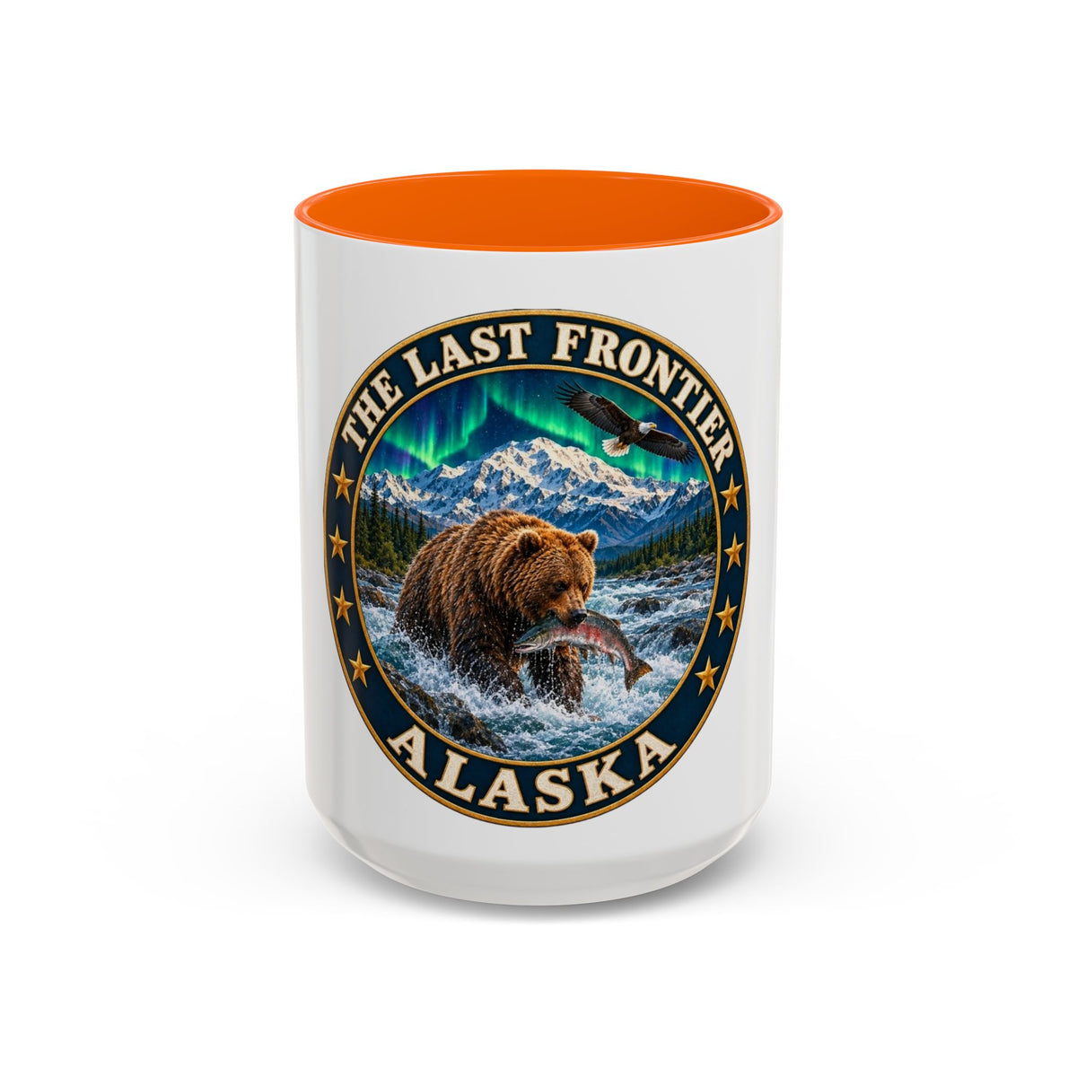 Alaska The Last Frontier Mug — Bear & Northern Lights Coffee Cup (11/15oz)