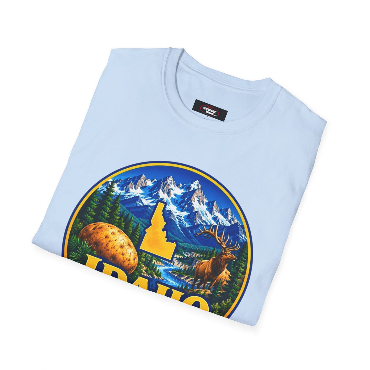 Idaho Gem State T-Shirt — Scenic Mountain, Moose & Potato State Pride