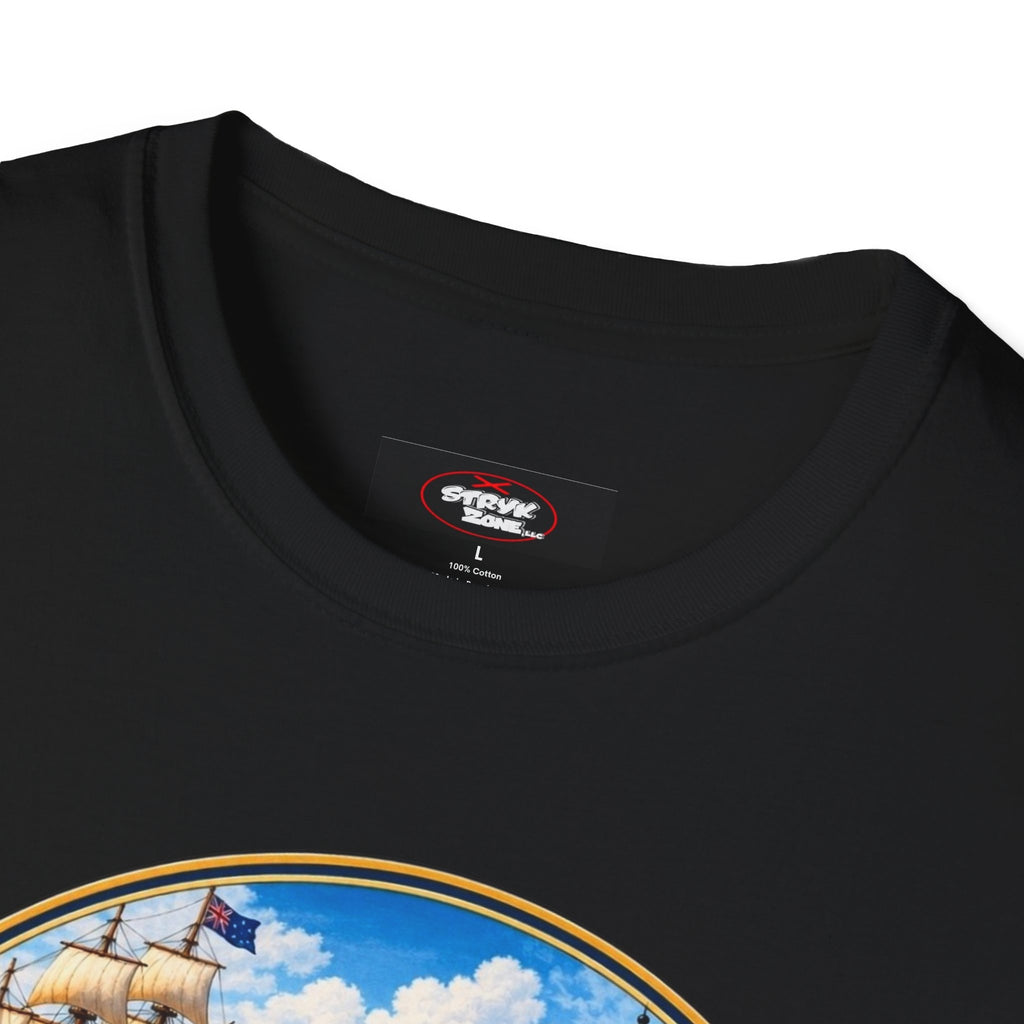 Connecticut Retro State Seal T-Shirt — Vintage Lighthouse & Ship Design