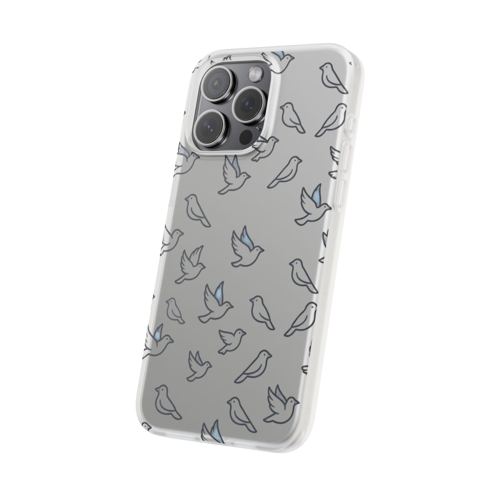 Dove Pattern Flexi Phone Case — Minimal White Bird Protective Case