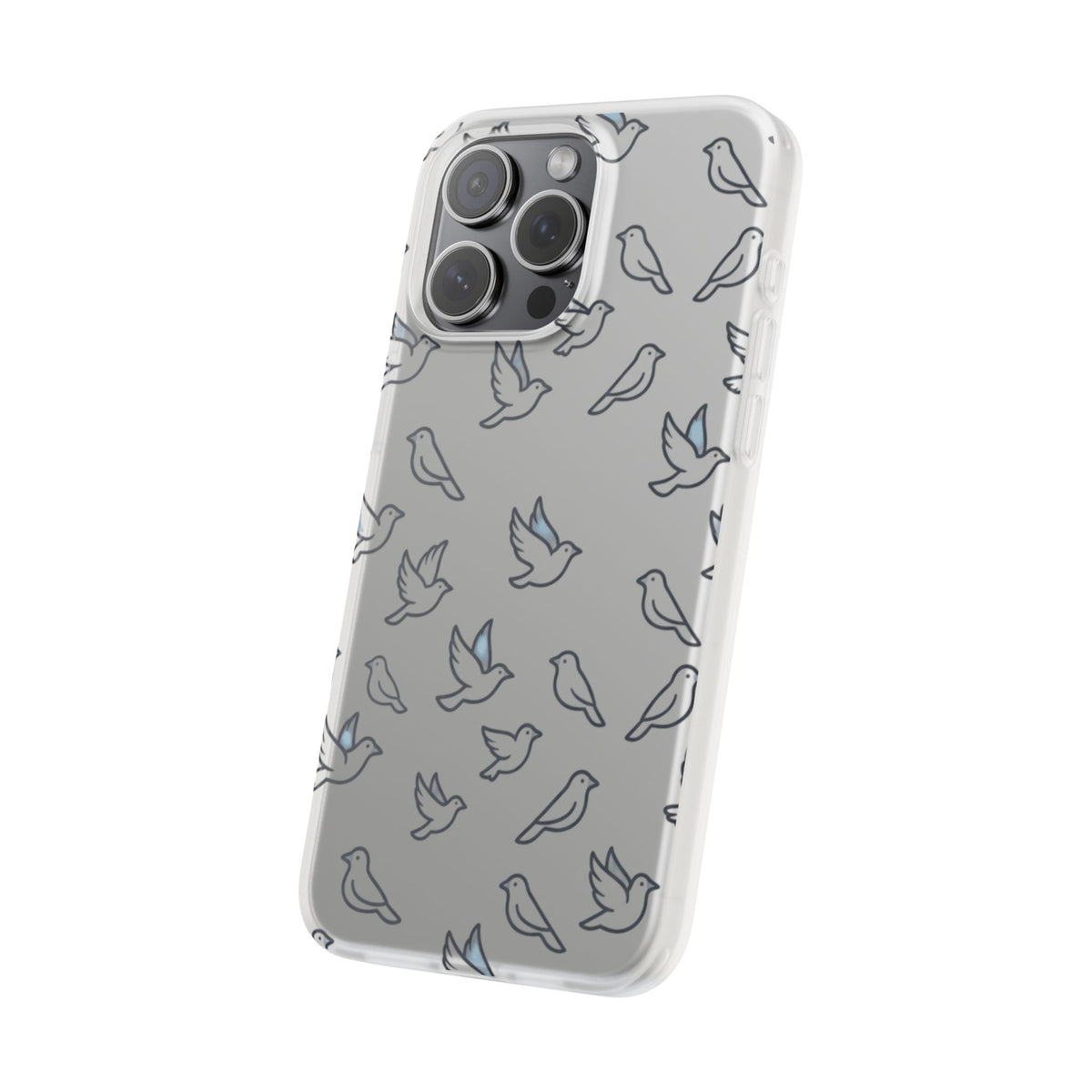 Dove Pattern Flexi Phone Case — Minimal White Bird Protective Case
