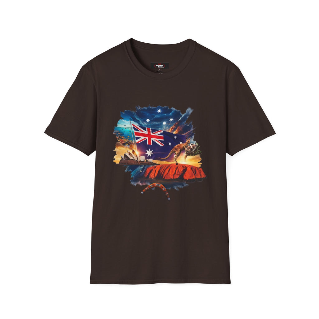 Australia Flag Uluru T‑Shirt — Outback Sunset Aussie Pride Tee