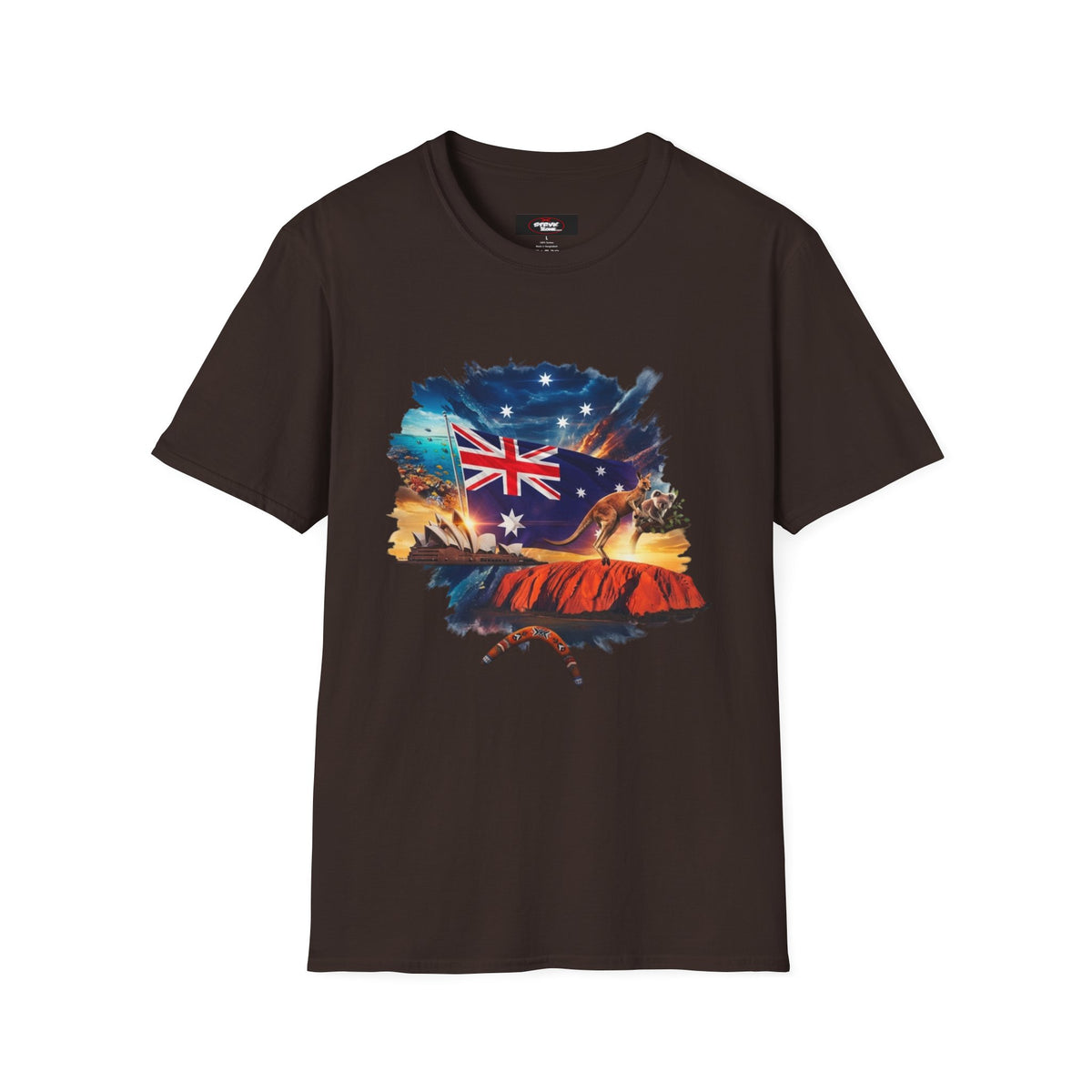 Australia Flag Uluru T‑Shirt — Outback Sunset Aussie Pride Tee