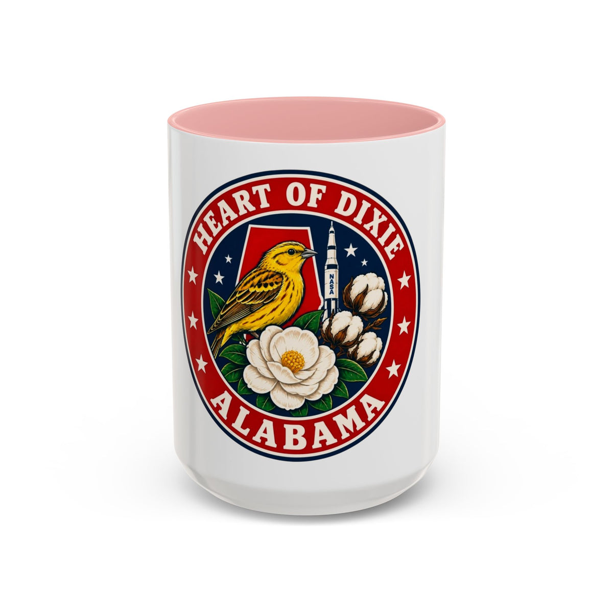 Alabama 'Heart of Dixie' Accent Coffee Mug — Magnolia & Yellowhammer State Pride