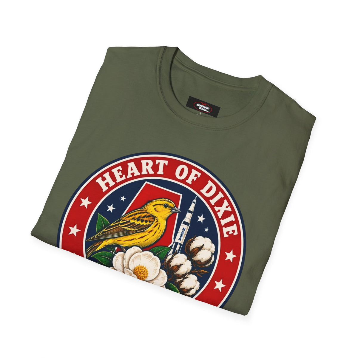 Alabama Heart of Dixie T‑Shirt — Yellowhammer & Magnolia State Emblem