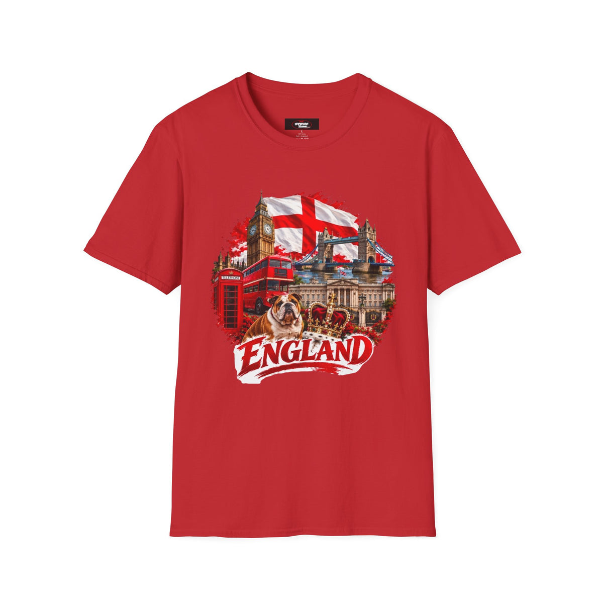 England Collage T‑Shirt — London Icons & St. George’s Flag Design