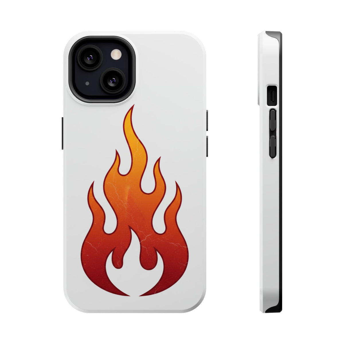 Flame Graphic Phone Case — Magnetic Impact‑Resistant Protective Cover