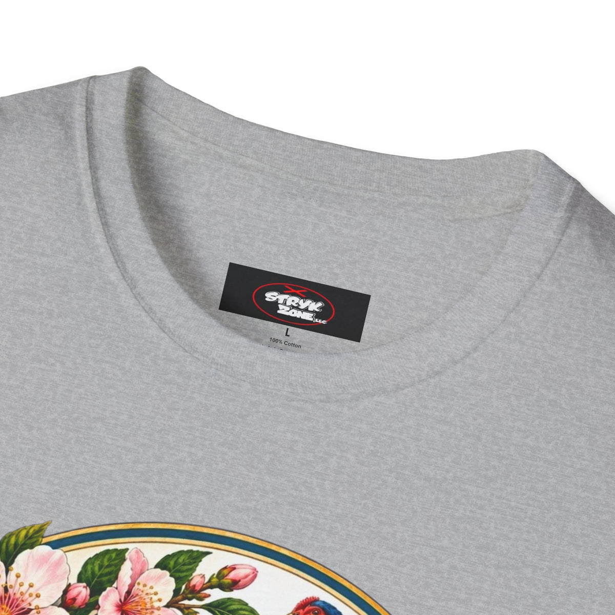 Delaware State Seal Vintage T-Shirt — Floral & Blue Hen State Emblem