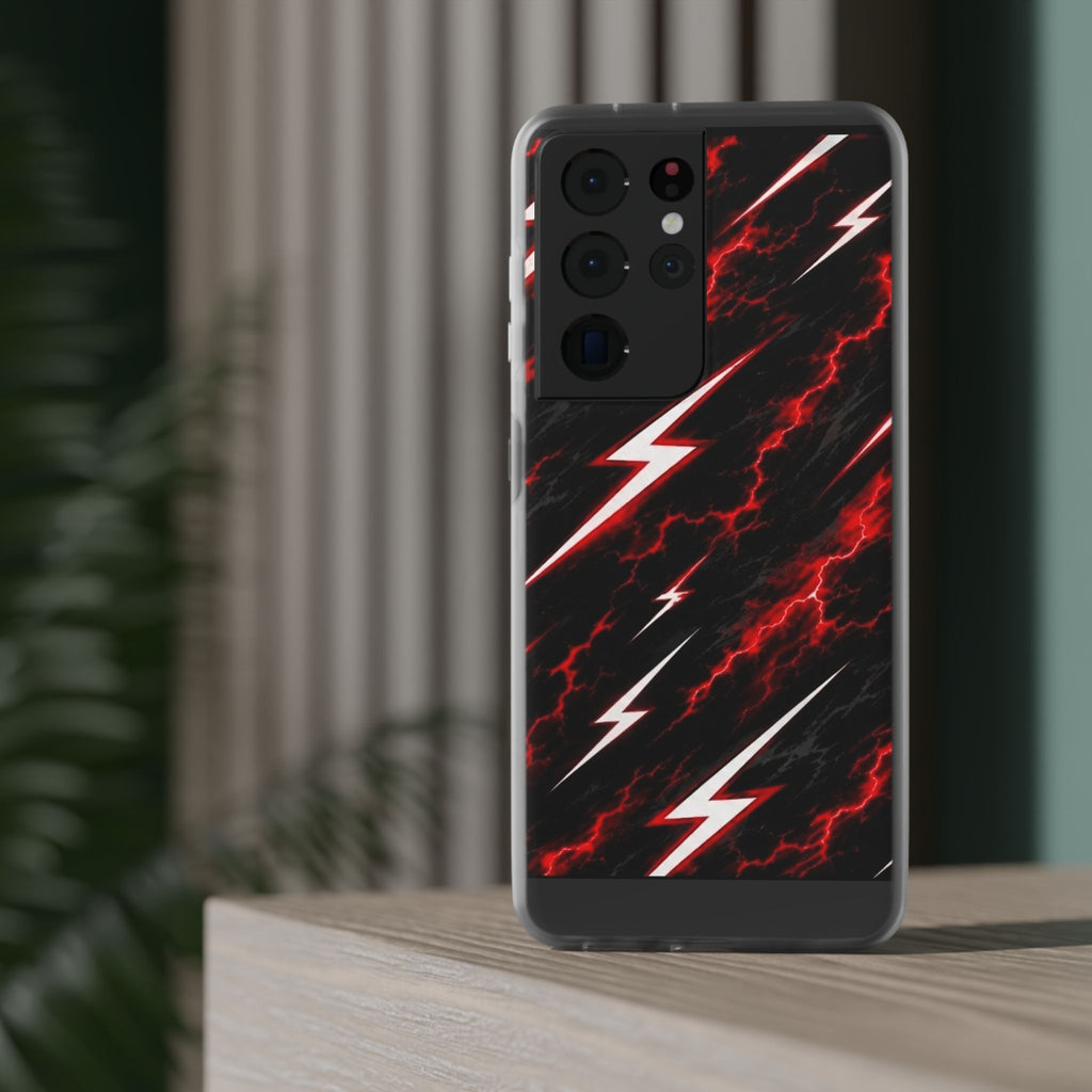 Phone Case — Red Lightning Bolt Storm Flexi Case