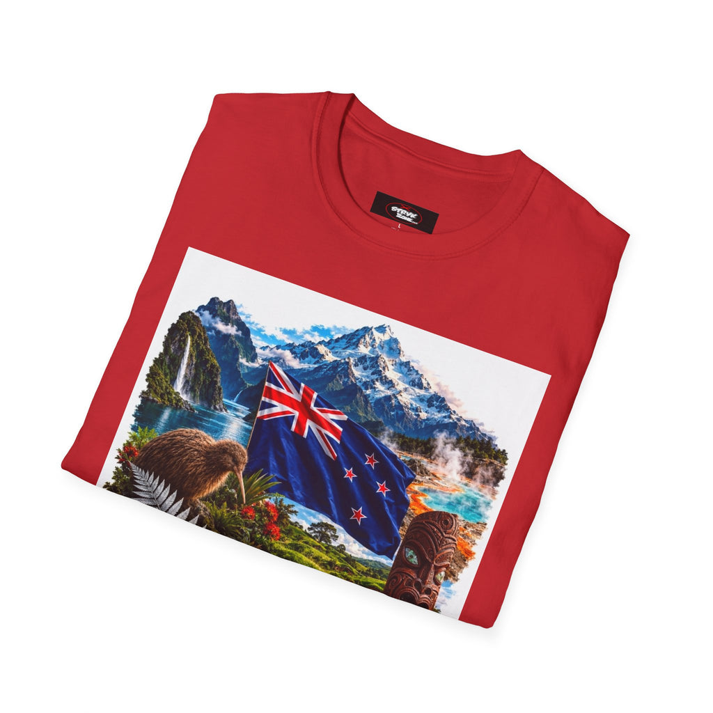 New Zealand Heritage T-Shirt – Kiwi, Fern & Mount Cook Scenic Tee