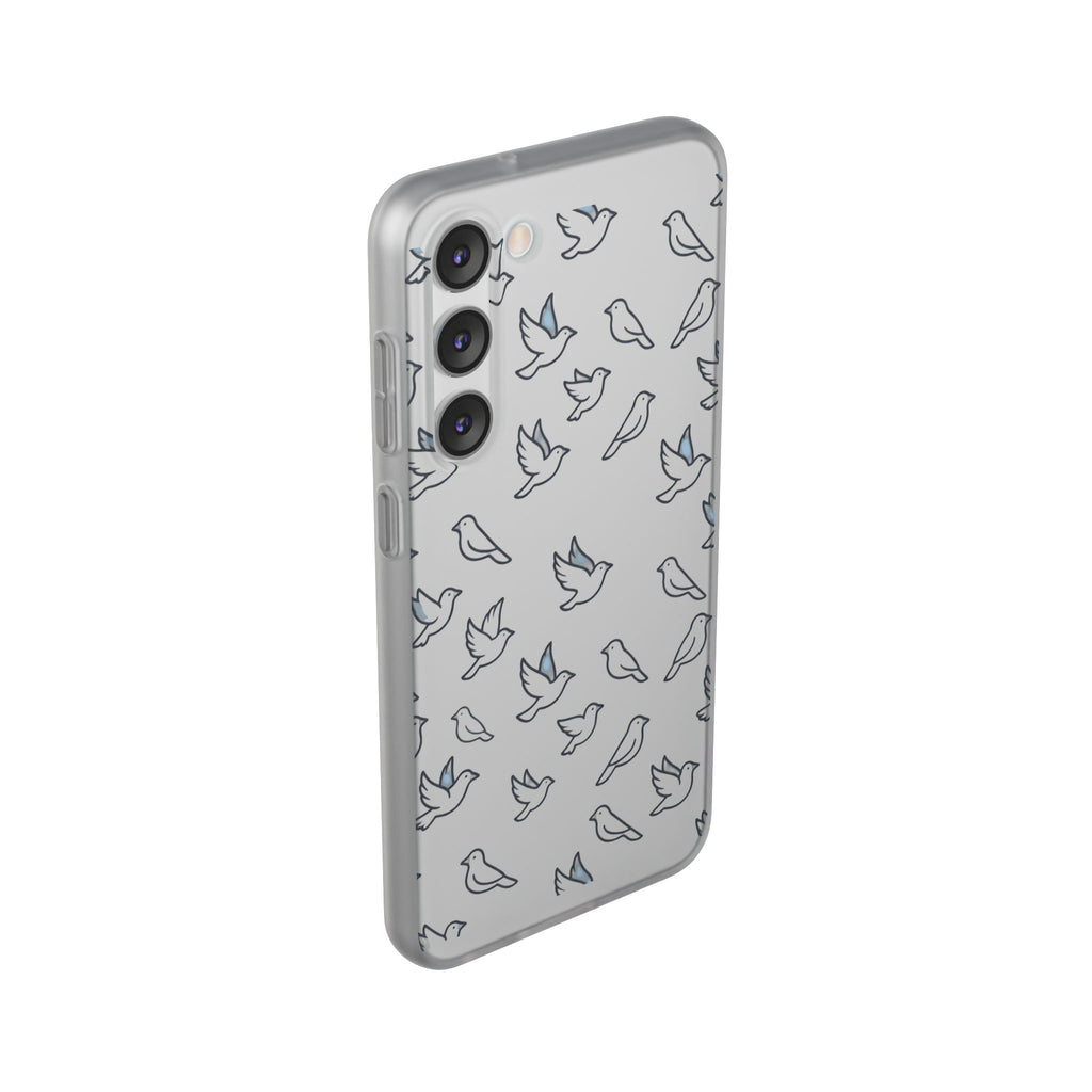 Dove Pattern Flexi Phone Case — Minimal White Bird Protective Case
