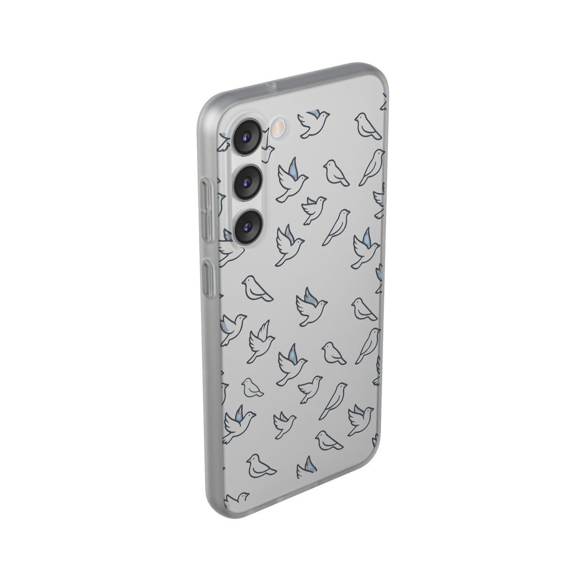 Dove Pattern Flexi Phone Case — Minimal White Bird Protective Case