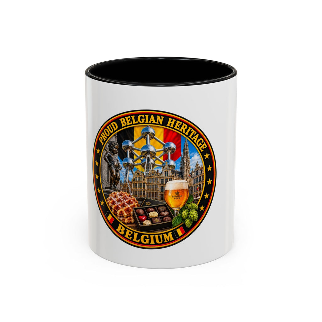 Belgian Heritage Accent Coffee Mug — Belgium Beer, Waffles & Chocolates Design