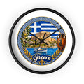 Greece Decorative Wall Clock — Parthenon, Olive Branch & Greek Flag Design
