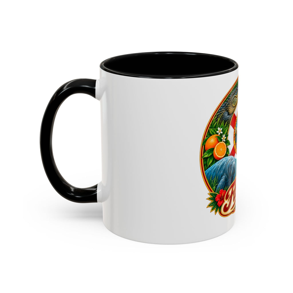 Florida Vintage Travel Coffee Mug — Flamingo, Alligator & State Seal Accent Mug
