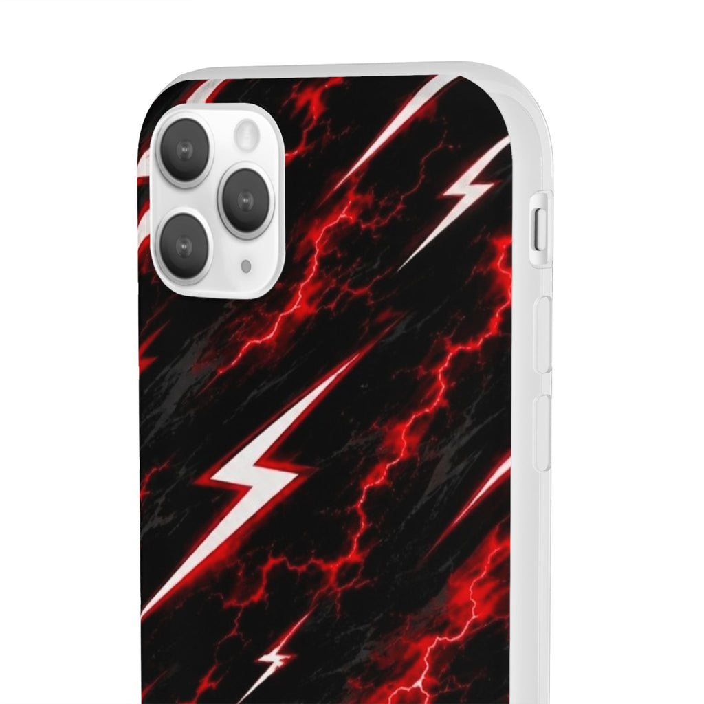 Phone Case — Red Lightning Bolt Storm Flexi Case