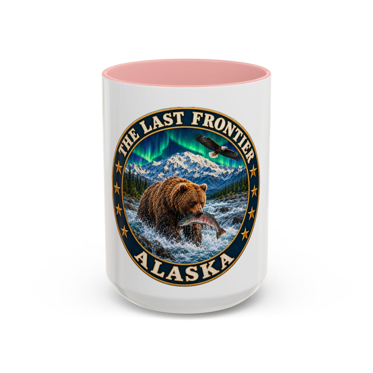 Alaska The Last Frontier Mug — Bear & Northern Lights Coffee Cup (11/15oz)