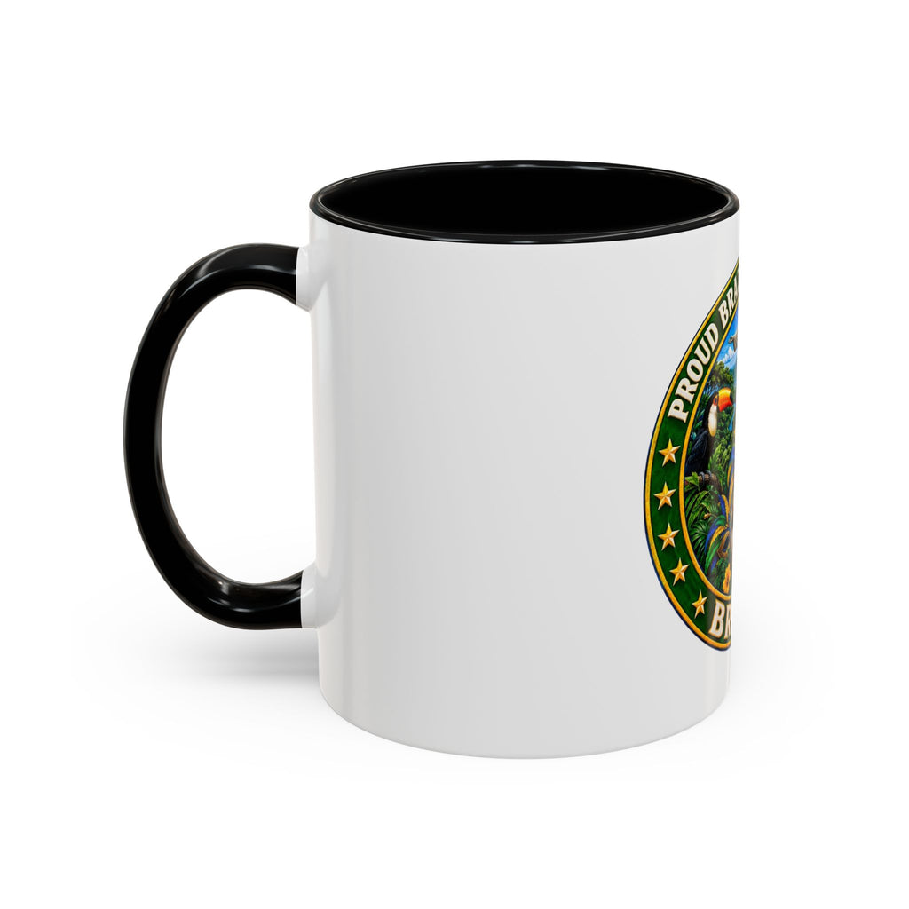 Brazil Pride Coffee Mug – "Proud Brazilian Heritage" Accent Ceramic Mug (11/15oz)