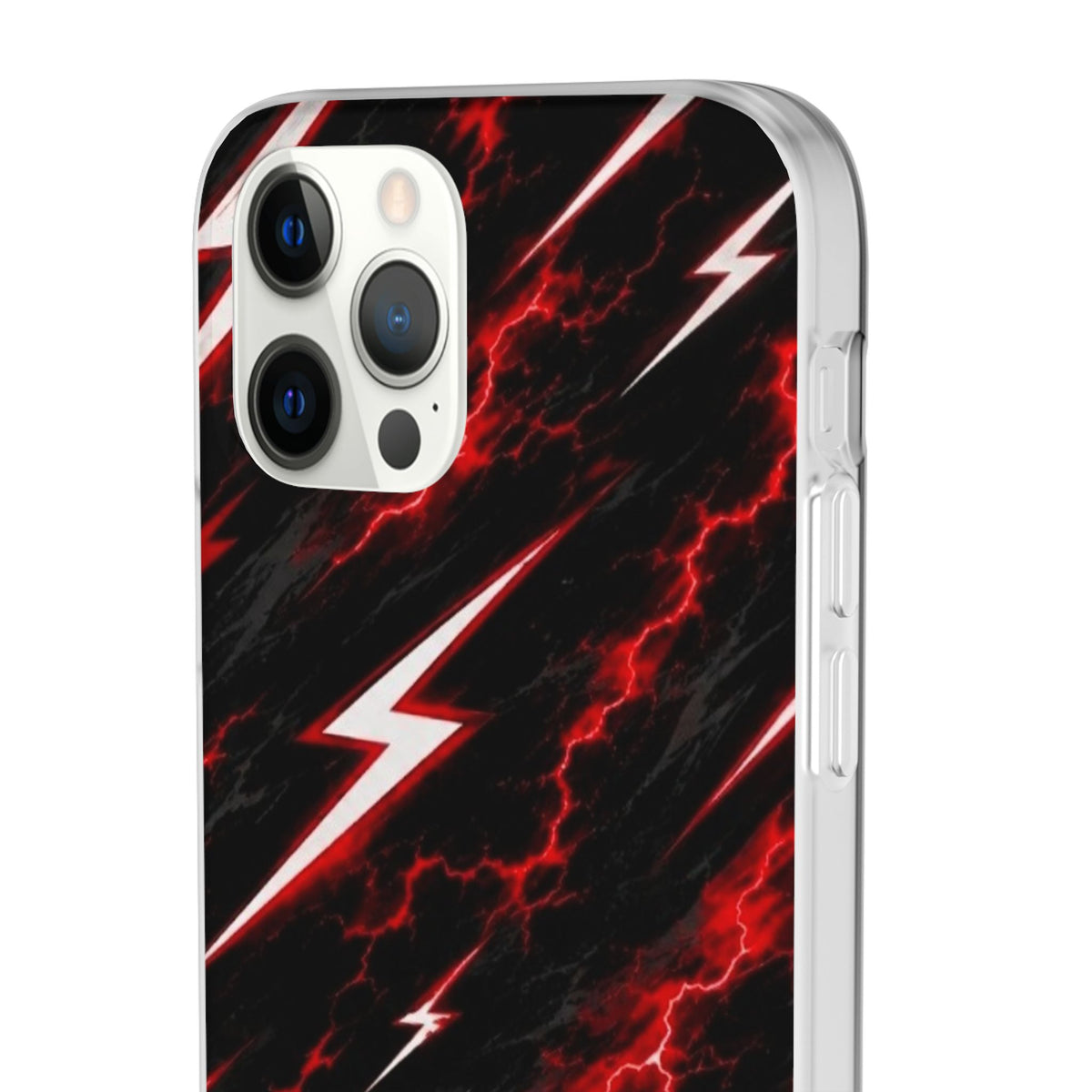 Phone Case — Red Lightning Bolt Storm Flexi Case