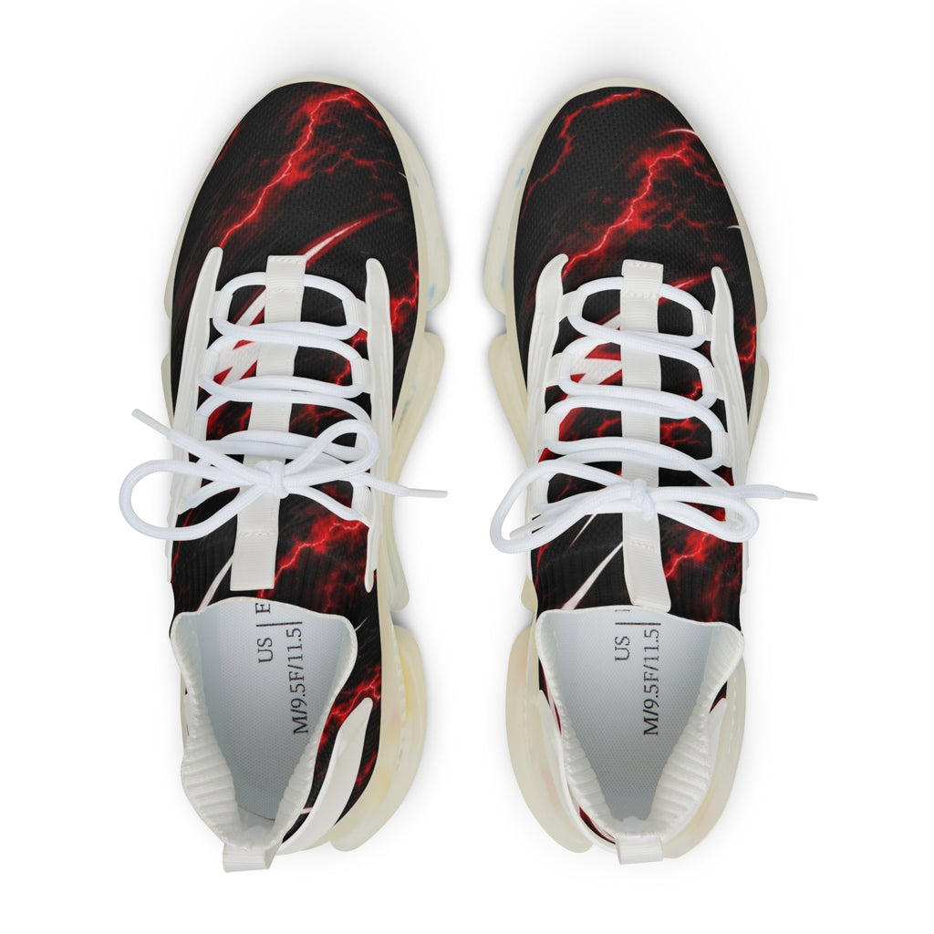Men's Lightning Mesh Sneakers — Red Electric Graphic Athletic Shoes