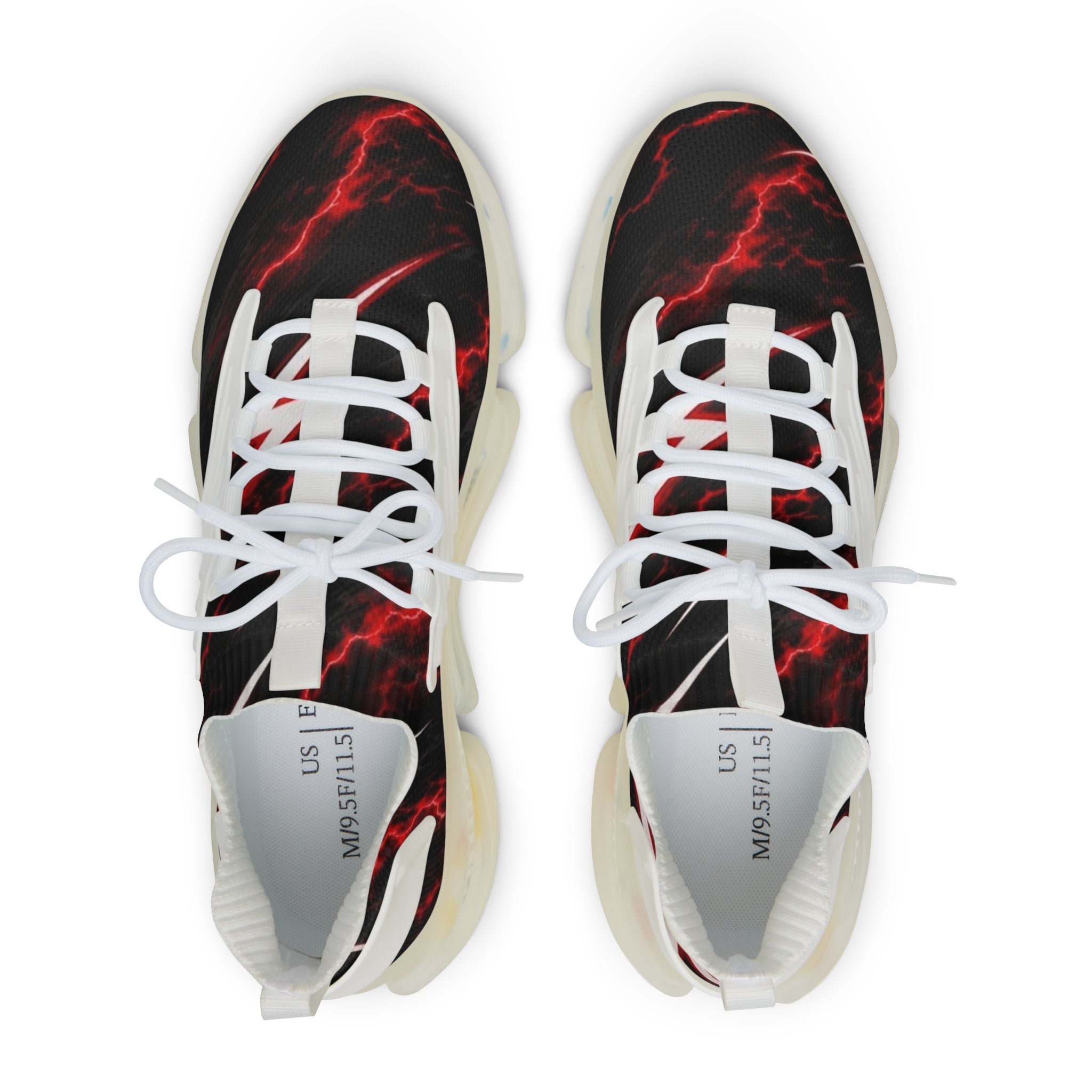 Men's Lightning Mesh Sneakers — Red Electric Graphic Athletic Shoes