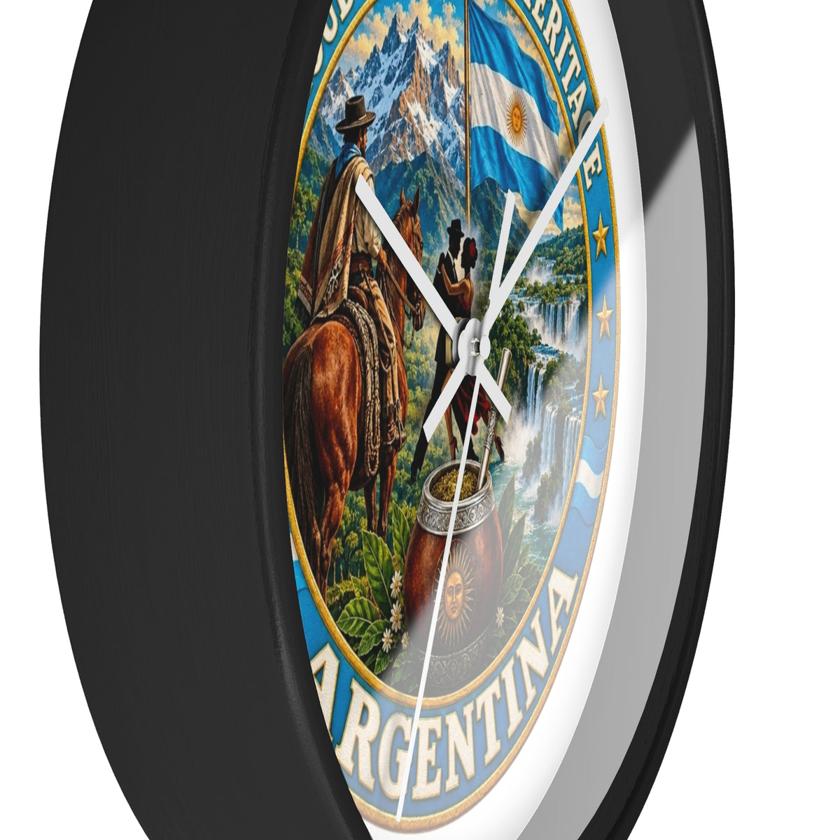 Argentina Heritage Wall Clock – "Proud Argentine Heritage" Patriotic Home Decor