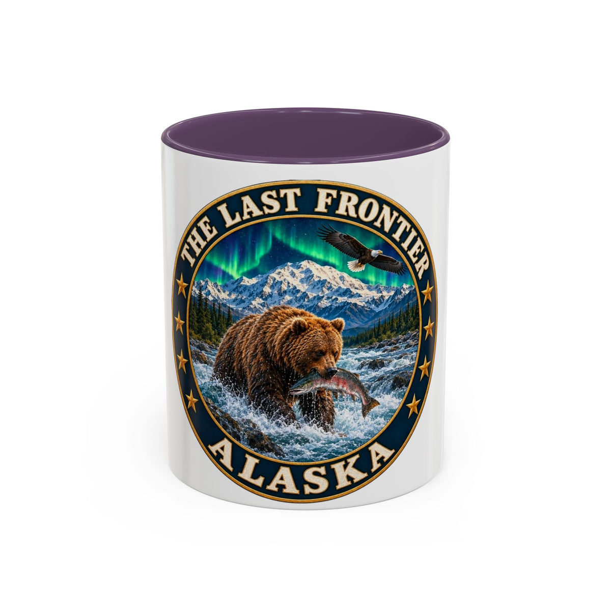 Alaska The Last Frontier Mug — Bear & Northern Lights Coffee Cup (11/15oz)