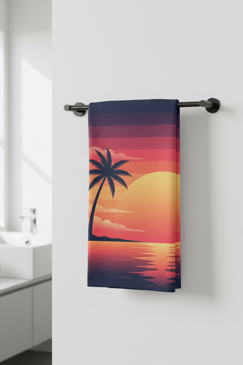 Sunset Hand Towel — Beautiful Sunset Beach Vibe Home Towel